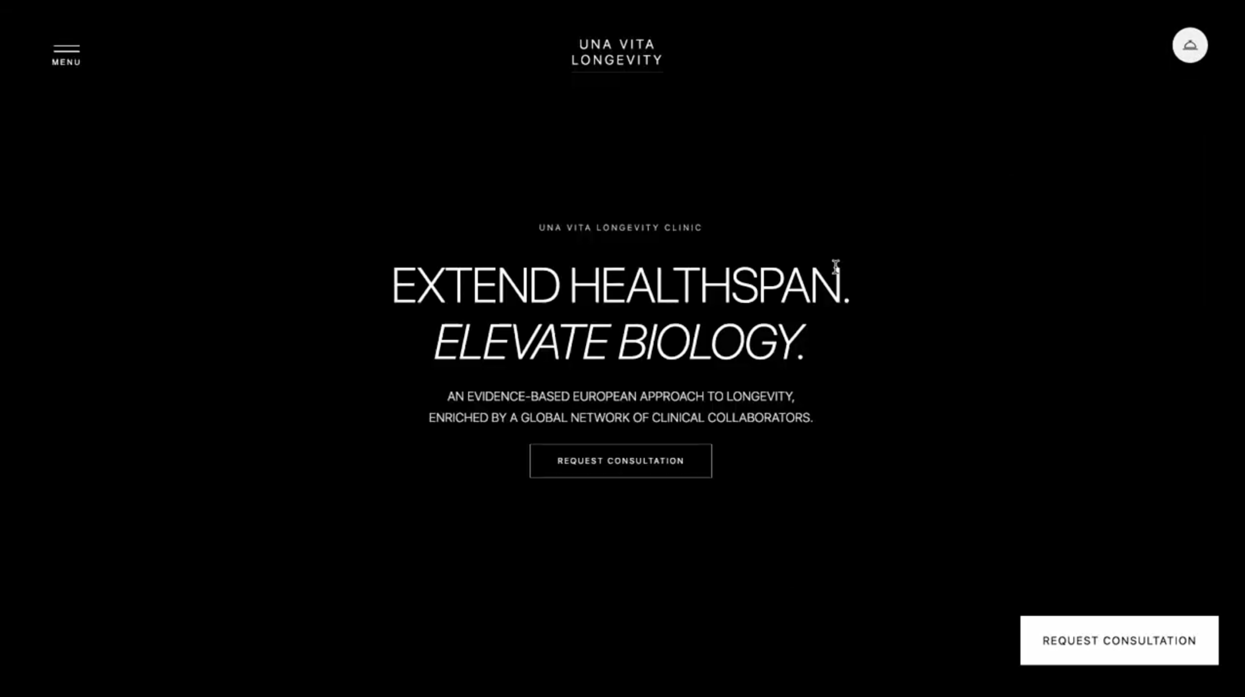 UNA VITA LONGEVITY Website